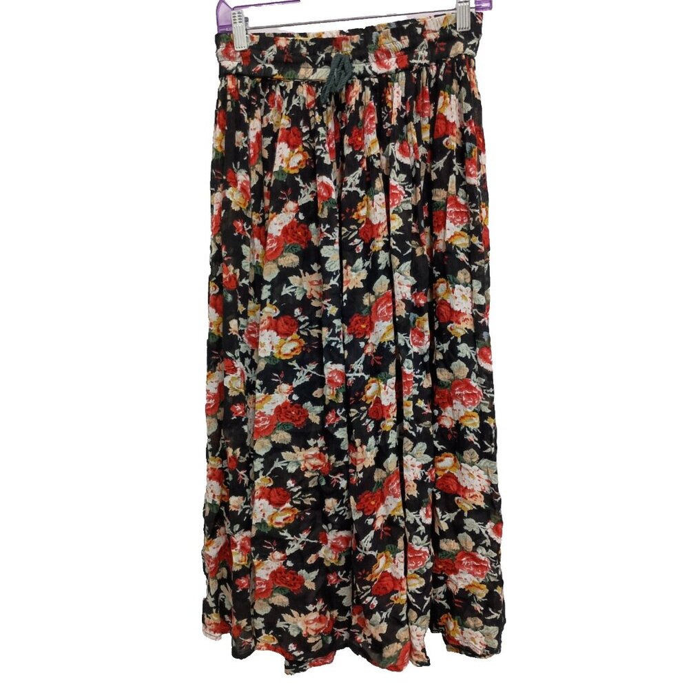 Vintage Zontee Womens Maxi Skirt Small Floral BOHO Festival Gypsy Prairie